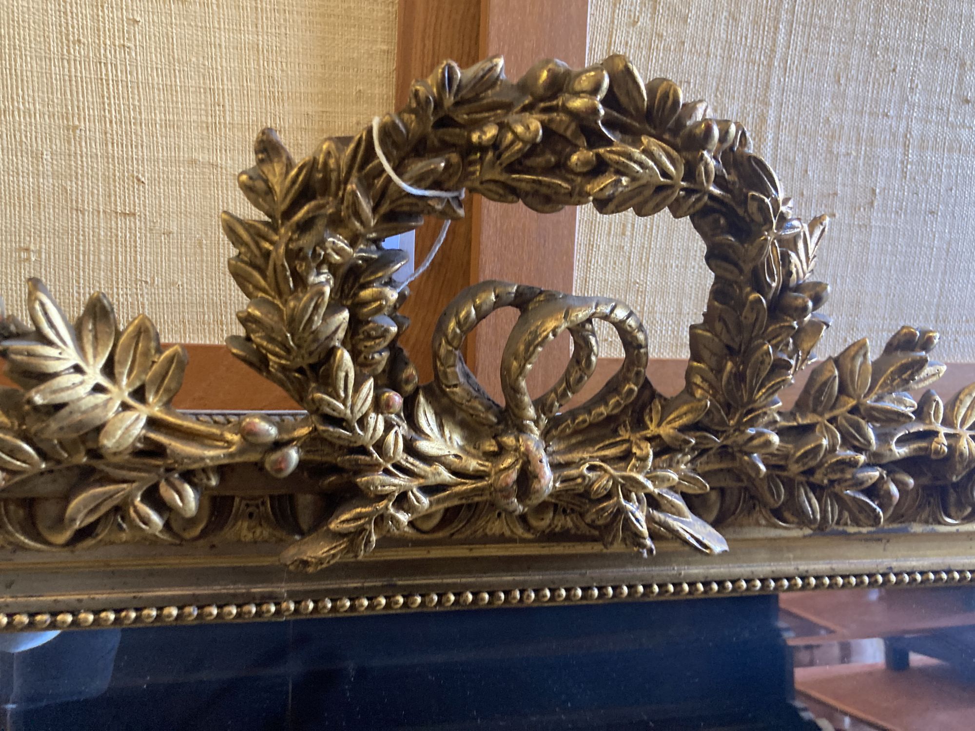 A Victorian giltwood and gesso overmantel mirror, width 103cm, height 152cm